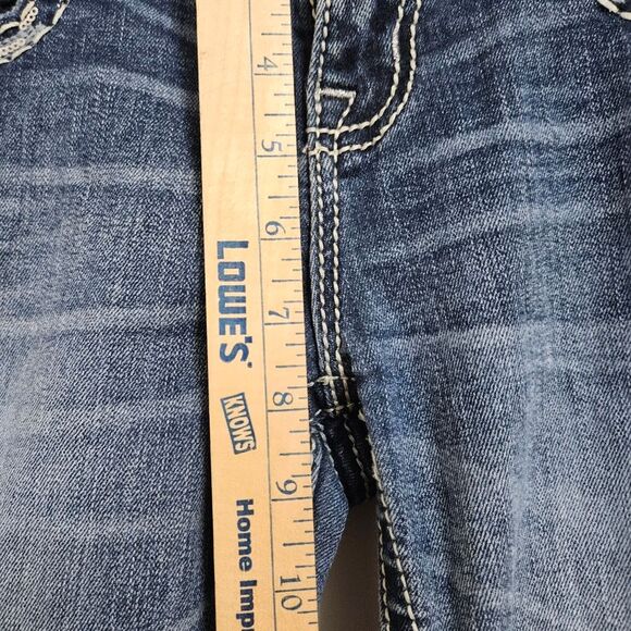 MISS ME Capri Jeans Women's 26 (29x19) Blue Low-Rise Sequin Embroidered EUC - Picture 8 of 11